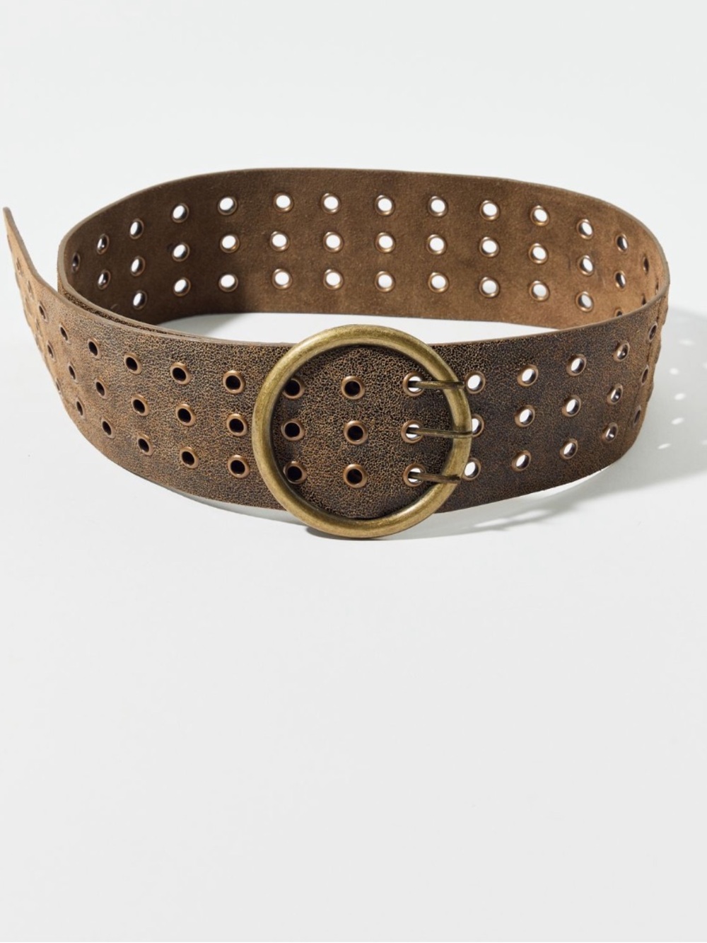Urban outfitters Distressed Grommet leather wide belt size medium 38”
